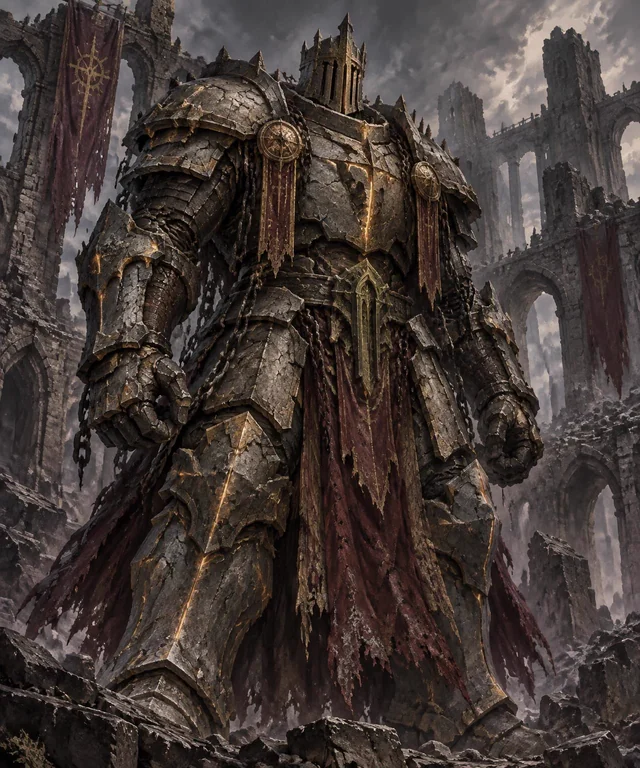 The Ashen Castellan, a current Strength Boss in FitQuest